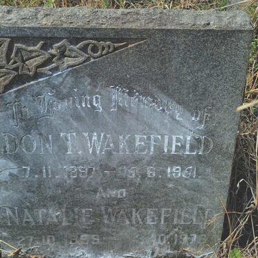 WAKEFIELD Don T. 1897-1951 & Natalie 1896-1976