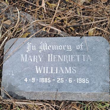WILLIAMS Mary Henrietta 1885-1985