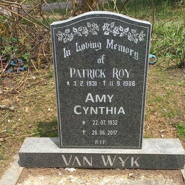 WYK Patrick Roy, van 1931-1986 & Amy Cynthia 1932-2017