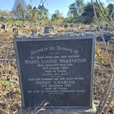 WARBURTON Henry Charles -1952 & Mabel Louise -1951