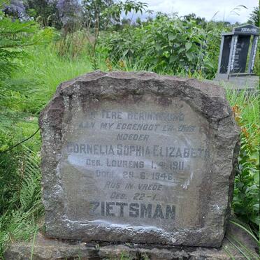ZIETSMAN Cornelia Sophia Elizabeth nee LOURENS 1911-1946