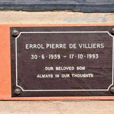 VILLIERS Errol Pierre, de 1959-1993
