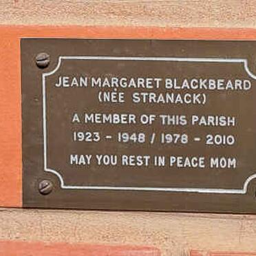 BLACKBEARD Jean Margaret nee STRANACK 