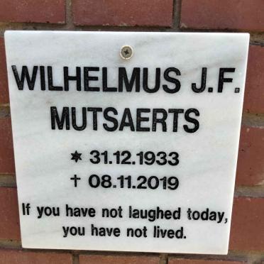 MUTSAERTS Wilhelmus J.F. 1933-2019