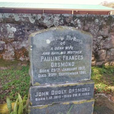 ORSMOND John Dudley 1913-1989 & Pauline Frances 1917-1961