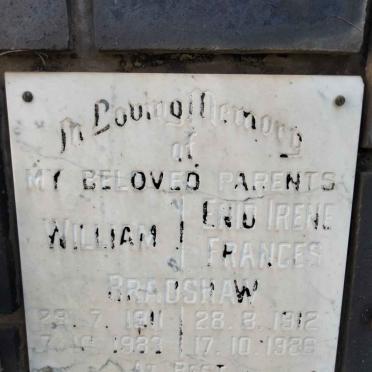 BRADSHAW William 1911-1983 &amp; Enid Irene Frances 1912-1986