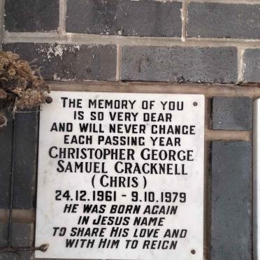 CRACKNELL Christopher George Samuel 1961-1979