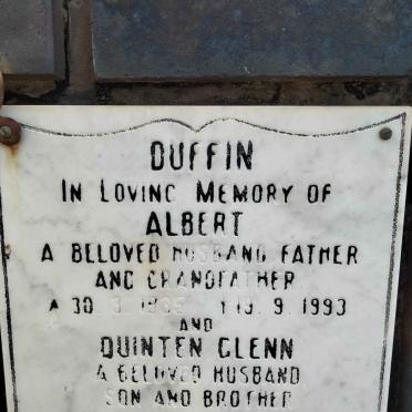 DUFFIN Albert 1935-1993 :: DUFFIN Quinten Glenn 1951-1986