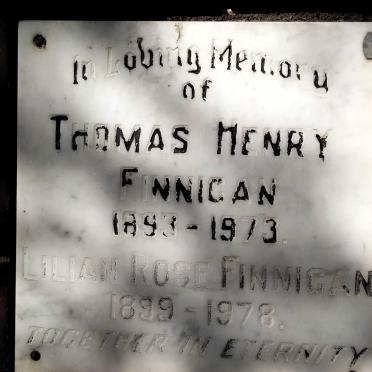 FINNIGAN Thomas Henry 1893-1973 &amp; Lilian Rose 1899-1978