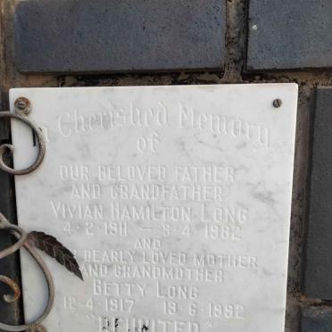 LONG Vivian Hamilton 1911-1982 &amp; Betty 1917-1992