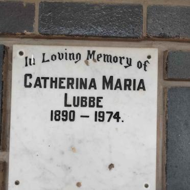 LUBBE Catherina Maria 1890-1974