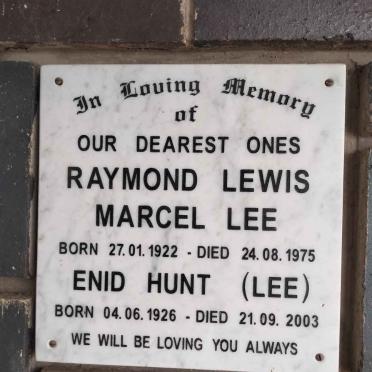 LEE Raymond Lewis Marcel 1922-1975 :: HUNT Enid nee LEE 1926-2003
