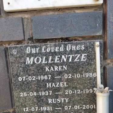 MOLLENTZE Rusty 1931-2001 &amp; Hazel 1937-1997 :: MOLLENTZE Karen 1967-1986
