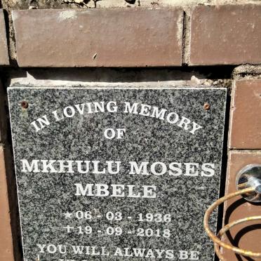 MBELE Mkhulu Moses 1936-2018