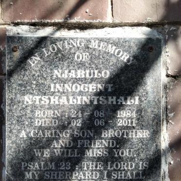 NTSHALINTSHALI Njabulo Innocent 1984-2011