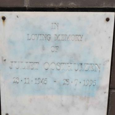 OOSTHUIZEN Juliet 1945-1995