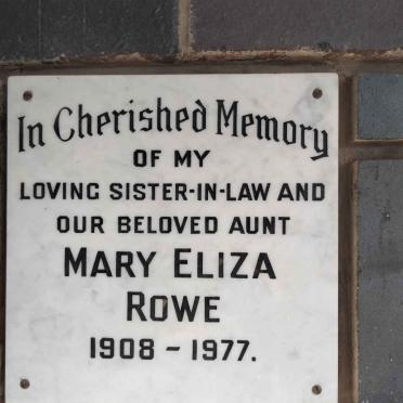 ROWE Mary Eliza 1908-1977
