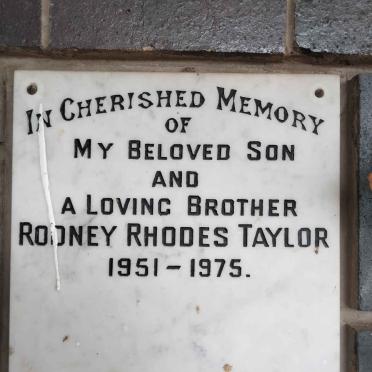 TAYLOR Rodney Rhodes 1951-1975