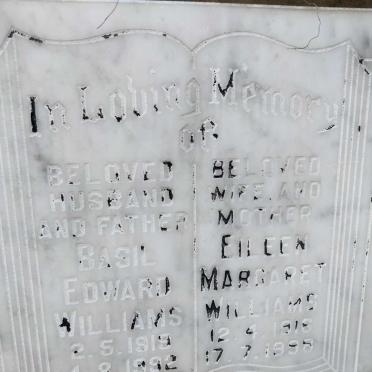 WILLIAMS Basil Edward 1919-1992 &amp; Eileen Margaret 1916-1998