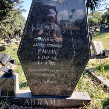 ABRAMS Martha 1919-1990