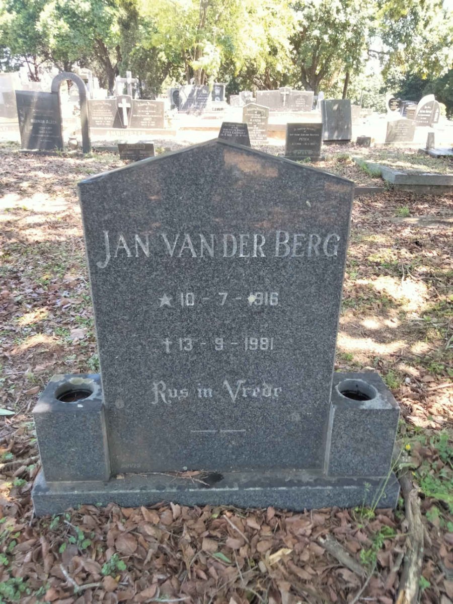 BERG Jan, van der 1916-1981