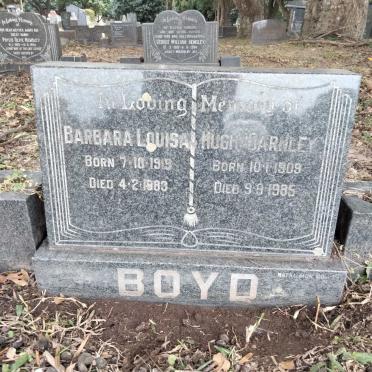 BOYD Hugh Darnley 1909-1985 &amp; Barbara Louisa 1919-1983