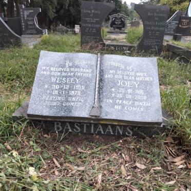 BASTIAANS Wesley 1915-1979 &amp; Joey 1915-2008