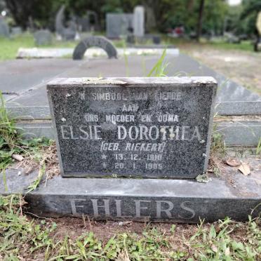 EHLERS Elsie Dorothea nee RIEKERT 1910-1985
