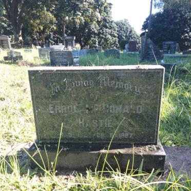 HASTIE Errol McDonald 1920-1987