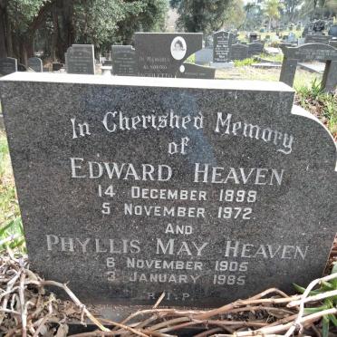 HEAVEN Edward 1898-1972 &amp; Phyllis May 1905-1985