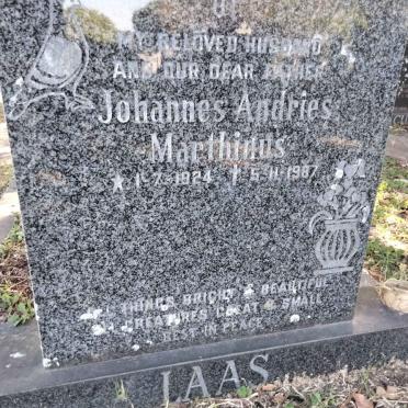 LAAS Johannes Andries Marthinus 1924-1987 &amp; Marjorie Mable 1927-2006