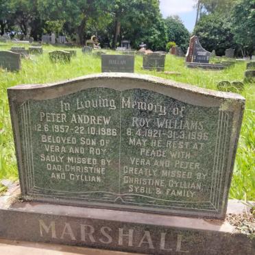 MARSHALL Roy Williams 1921-1996 :: MARSHALL Peter Andrew 1957-1986