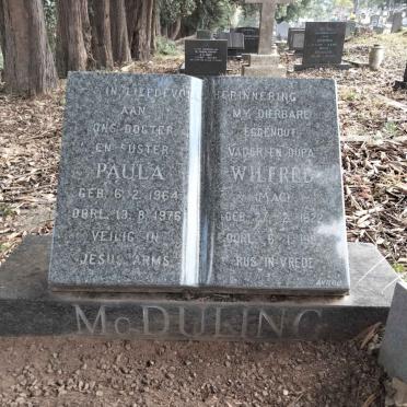 MCDULING Wilfred 1922-1993 :: MCDULING Paula 1964-1976