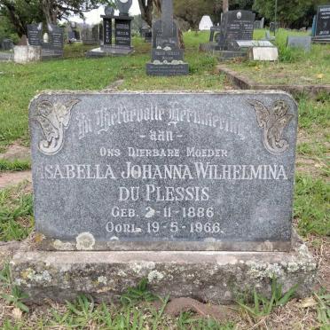PLESSIS Isabella Johanna Wilhelmina, du 1886-1966
