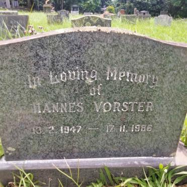 VORSTER Hannes 1947-1986