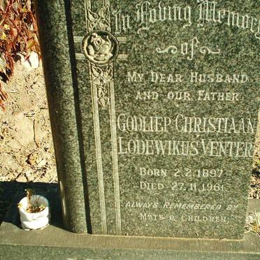VENTER Godliep Christiaan Lodewikus 1897-1961