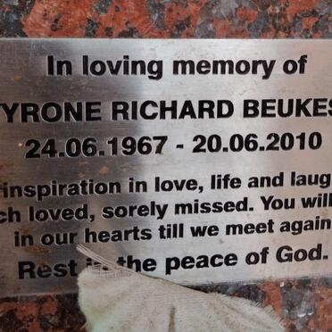 BEUKES Tyrone Richard 1967-2010
