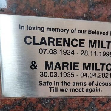 MILTON Clarence 1934-1998 & Marie 1935-2021