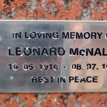 MCNALLY Leonard 1910-1999