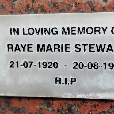 STEWART Raye Marie 1920-1995