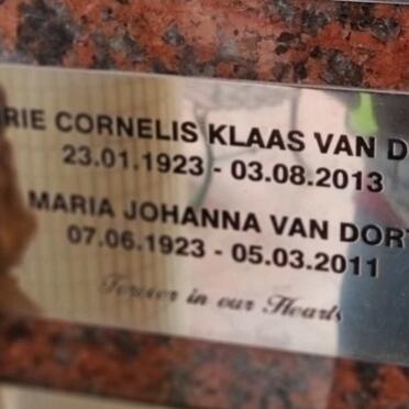 DORT Arie Cornelis Klaas, van 1923-2013 & Maria Johanna 1923-2011