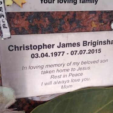 BRIGINSHAW Christopher James 1977-2015