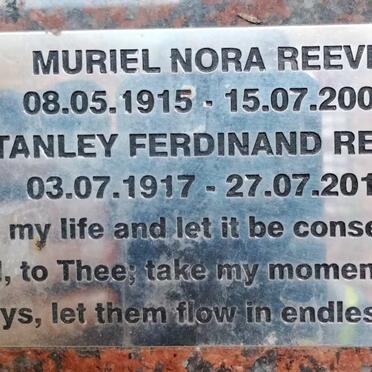 REEVE Stanley Ferdinand 1917-2010 & Muriel Nora 1915-2009