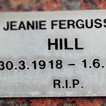 HILL Jeanie Fergusson 1918-1993