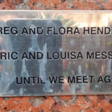 HENDERSON Reg & Flora :: MESSENGER Eric & Louisa