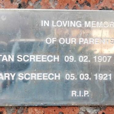 SCREECH Stan 1907-1972 & Mary 1921-1999 