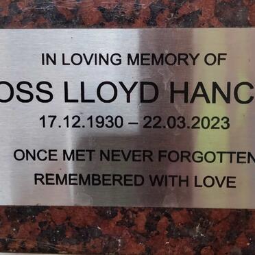 HANCOX Ross Lloyd 1930-2023