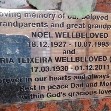 WELLBELOVED Noel 1927-1995 & Maria Teixeira SERRAO 1930-2011