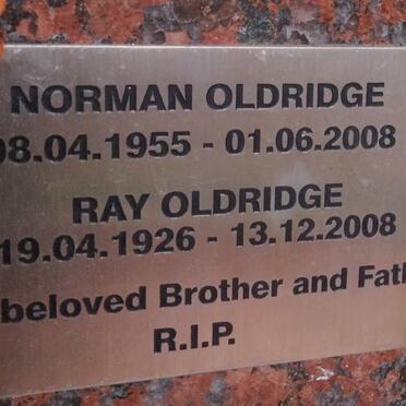 OLDRIDGE Ray 1926-2008 :: OLDRIDGE Norman 1955-2008