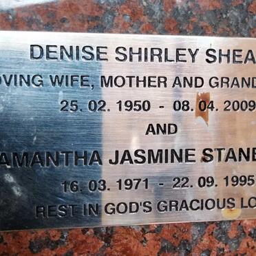 SHEARD Denise Shirley 1950-2009 :: STANBRIDGE Samantha Jasmine 1971-1995